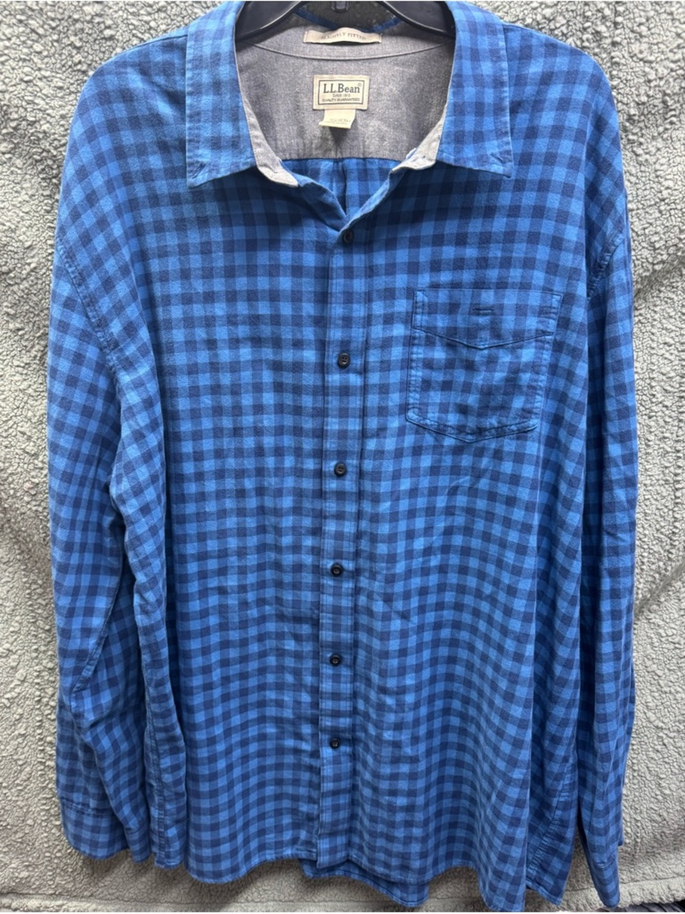 L.L. Bean Blue Checked Men's Button-Down Shirt